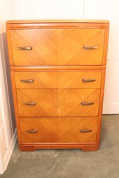 HUNTLEY ANTIQUE ART DECO BEDROOM HIGHBOY DRESSER (N-50)