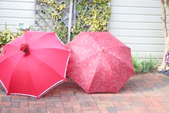 Pair Of Red Umbrellas