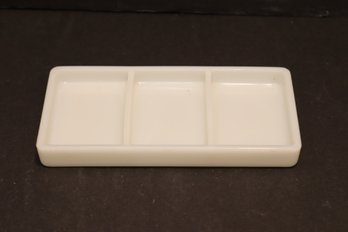 Vintage The American Cabinet Co. #17 Milk Glass Tray Dental Instrument Tray Two River WI