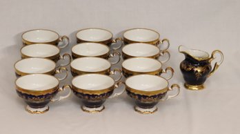 12 Vintage Weimar Porcelain Tea Coffee Cups And Saucers With  Creamer