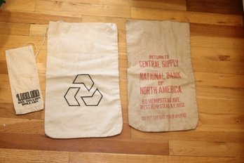 Vintage Bank Canvas Money Bags