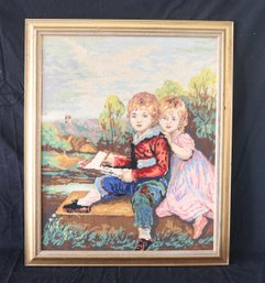 Vintage Framed Needlepoint (A-72)