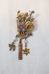 Vintage Judaica Brooch Pin (J-20)