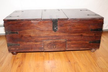 Rustic Wooden Storage Chest Coffee Table