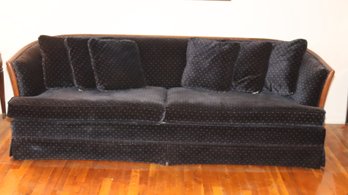 Vintage Broyhill Couch With Wood Trim Sofa