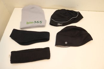 Winter Hat And Ear Warmer Lot: Lululemon, Asics And More. (V-15)