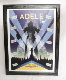 Framed Adele New York Madison Square Garden Concert Poster 09-19-16. (O-70)