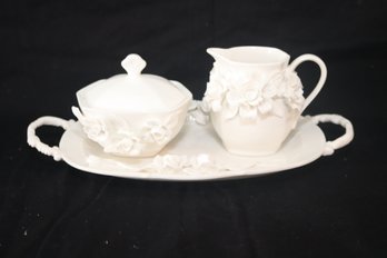 Grace Tea Ware Creamer Sugar Bowl And Tray