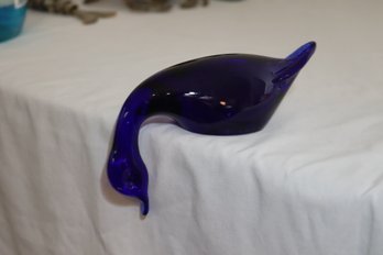 Cobalt Blue Glass  Duck (T-14)