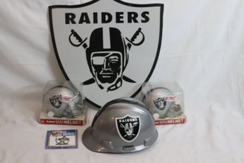 Raiders Hard Hat And Mini Helmets Tattoos And Sign(N-3)