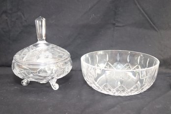 Crystal Glass Covered And Uncovered Bowls