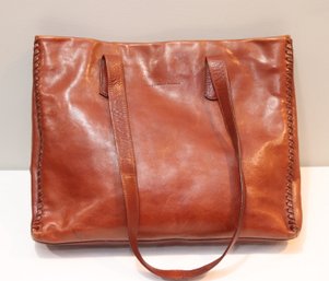 Francesco Biasia Brown Leather Tote Bag Handbag Purse (F-23)