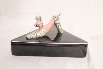 Vintage Hedi Schoop Covered Triangle  Trinket Box (O-84)