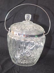 Glass Ice Bucket And Tongs (B-44)