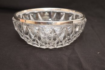Crystal Bowl With Silver Metal Rim (M-14)