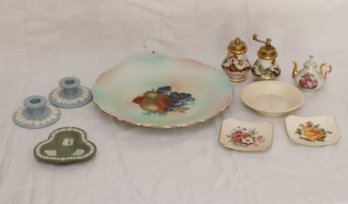Assorted Housewares: Wedgwood, Limoges,  Painted Porcelain Salt & Pepper & More (M-15)
