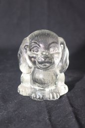 Vintage Goebel Hummel Dog Puppy Lead Crystal Glass Paperweight Sculpture (B-34)
