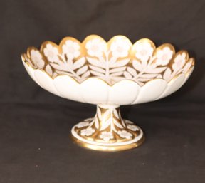 White And Gold Fruit Porcelain Centerpiece Bowl