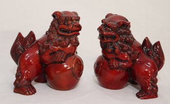 Pair Of Vintage Chinese Foo Dog Figures