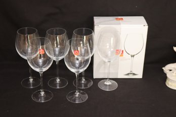 6 RCR  Red Wine Goblets Glasses