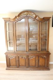 Vintage Wooden China Hutch (M-27)