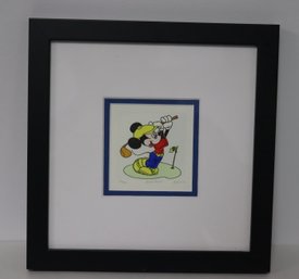 Framed Mickey Mouse Playing Golf Signed By Sowa & Reiser Walt Numbered A22500disney  (A-10)