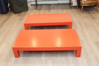 Pair Of LOW Orange Tables