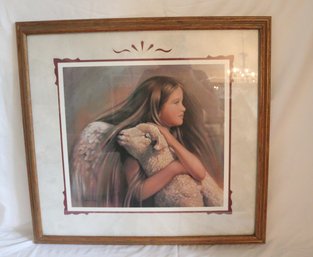 Framed 'the Girl-the Angel And The Lamb'. (L-25)
