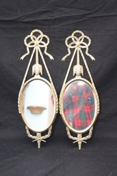 Pair Of Brass Wall Decor Mirrors (B-45)