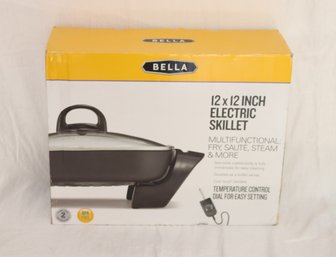 New In Box BELLA CERAMIC 12X12 INCH ELECTRIC SKILLET Multifunctional Fry,Saut,Steam (M-36)