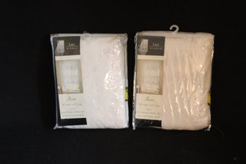 2 New In Package IVORY Allison Lace Window Balloon Shades (L-32)