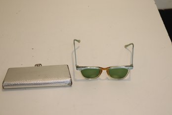 Vintage Prescription Cat Eye Sunglasses With Silver Case