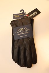 NEW Polo Ralph Lauren Black Leather The Touch Glove Sz. XL 40 Gramm Thinsulate (o-30)