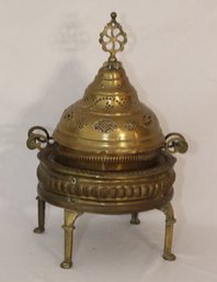 Antique Arabic Solid Brass Brazier/Incense Burner (T-50)