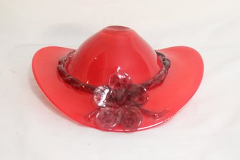 Red Art Glass Hat (B-59)
