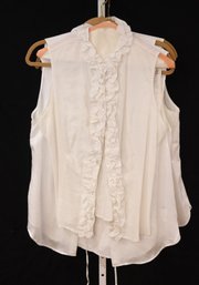 Womens White Sleeveless Shirts: Anne Fontaine, Karen Millen, And 2 Chico's,