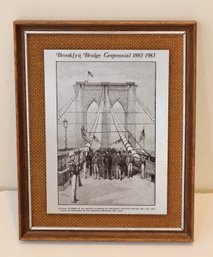 Brooklyn Bridge Centennial 1883-1993 Engraving Plaque