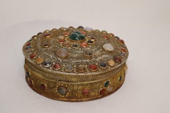 Vintage Agate Inlaid Moorish Wedding Jewelry Dressing Box (T-56)
