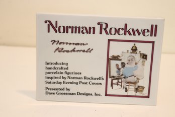 Vintage SIGNED Norman Rockwell Porcelain Store Advertising Display Sign