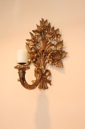 Gold Flower Candle Wall Sconce