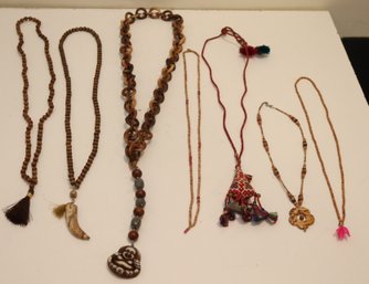 Vintage Wooden Bead Necklace Lot