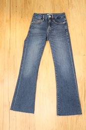 Frame Blue Denim Jeans Size 0 Le One Crop Mini Boot  Size 24 (F-33)