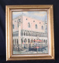 Framed Venice Scene Signed CYRIL A LEWIS AWS (B-80)