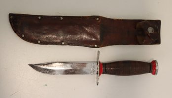 Early Vintage Schrade-Walden N.Y. USA Fixed Blade Knife W/sheath