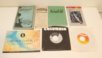 Vintage Zenith Instructions, 45's, Seinfeld, Antique Song Books (J-21)