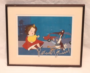 Framed Rosie O'donnell Signed Animation Picture W COA. (S-36)