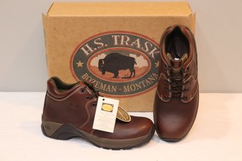 HS Trask Men's Ankle Chukka Boots Size 8M Brown Lace Up Vibram Bison Leather. (AS-14)