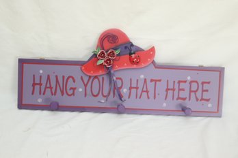 Hang Your Hat Here Wall Hanging Red Hat (C-25)