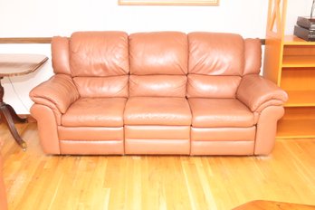 Brown Leather Recliner Couch (R-1)