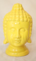 Yellow Buddha Head Ceramic Figurine (D-6)